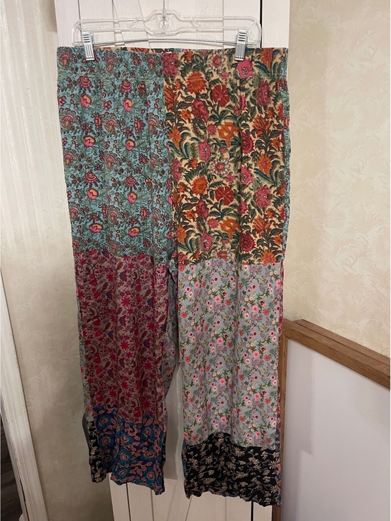 NATURAL LIFE Pants - Natural Life Mimi Wide Leg Pants in a colorful mixed floral patchwork print.